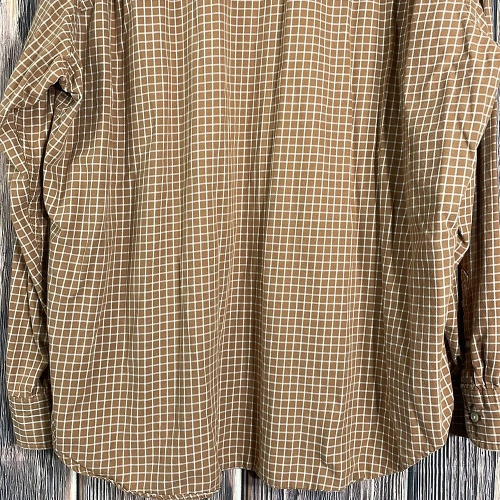 J. CREW MEN SHIRT Size XXL Color Brown White
